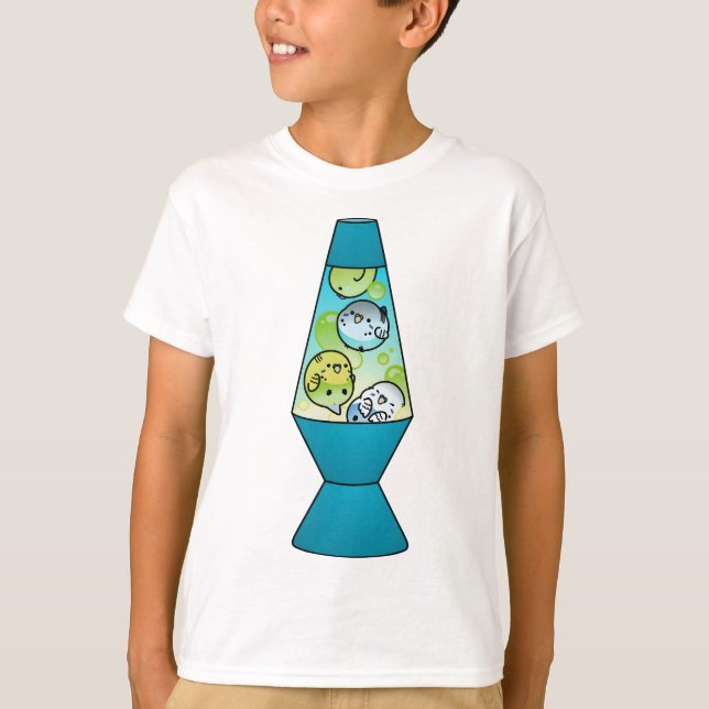 Budgie Lava Lamp T Shirt (Framsida)