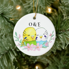 Budgie Lovebird par First jul Together Julgransprydnad Keramik