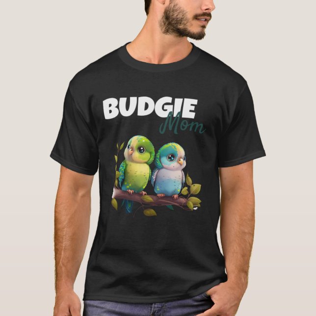 Budgie Mamma Budgerigar Parakeet Bird 61 T Shirt (Framsida)