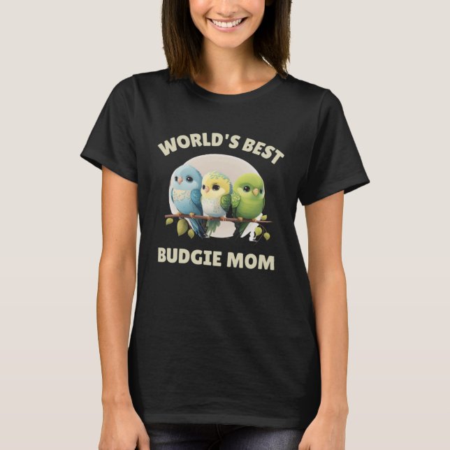 Budgie Mamma Budgerigar Parakeet Bird Pullover Hoo T Shirt (Framsida)