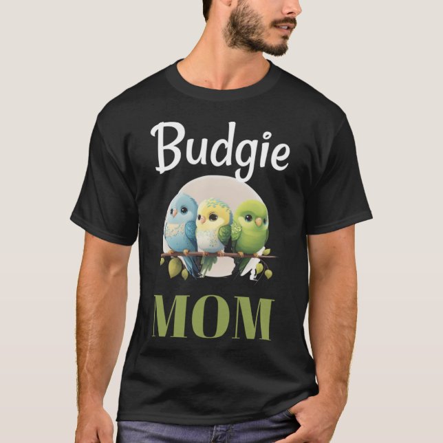 Budgie Mamma Budgerigar Parakeet Bird Pullover Hoo T Shirt (Framsida)