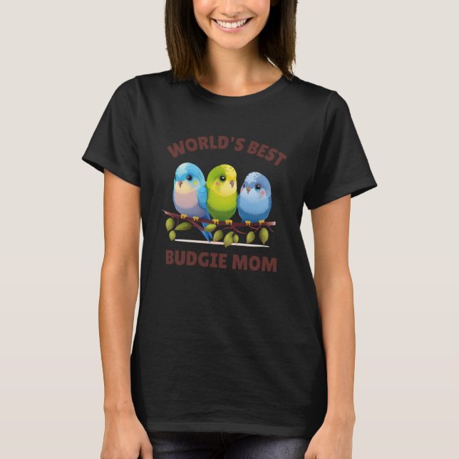 Budgie Mamma Budgerigar Parakeet Bird Pullover Hoo T Shirt (Framsida)