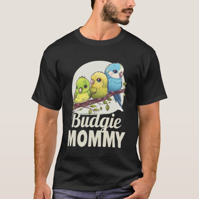 Budgie Mamma Budgerigar Parakeet Bird Pullover Hoo T Shirt (Framsida)