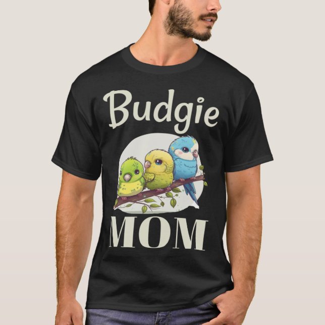 Budgie Mamma Budgerigar Parakeet Bird Pullover Hoo T Shirt (Framsida)