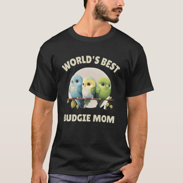 Budgie Mamma Budgerigar Parakeet Bird Pullover Hoo T Shirt (Framsida)