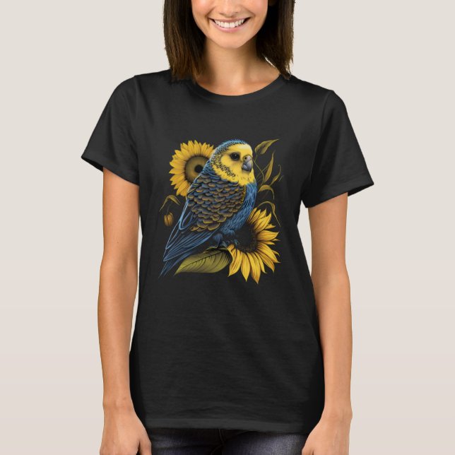 Budgie Mamma Budgerigar Solrosparaket Bird Moth T Shirt (Framsida)