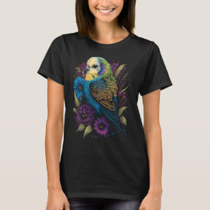 Budgie Mamma Flower Budgerigar Parakeet Bird Mor T Shirt