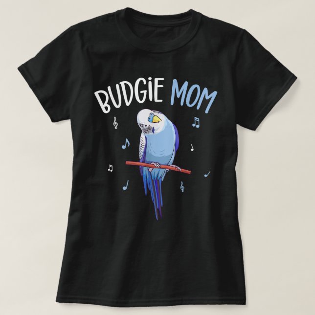 Budgie Mamma Parakeet Budgerigar Womens Funny T Shirt (Design framsida)