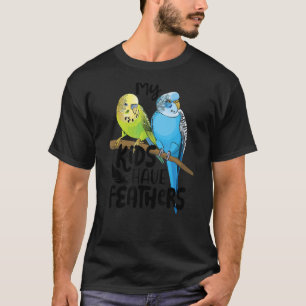 Budgie Mina barn har fjädrar i Cute Parakeet Pet B T Shirt