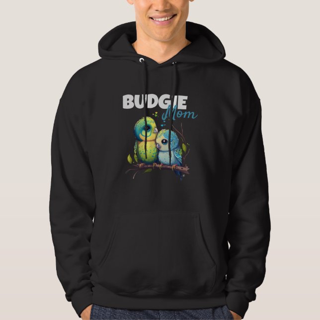 Budgie Mom Budgerigar Parakeet Bird 60 Hoodie (Framsida)