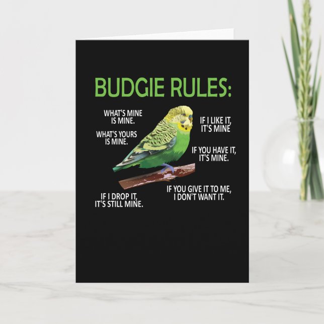 Budgie Owner Budgie Älskare Parakeet Bird Budgerig Kort (Framsida)