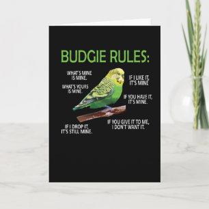 Budgie Owner Budgie Älskare Parakeet Bird Budgerig Kort