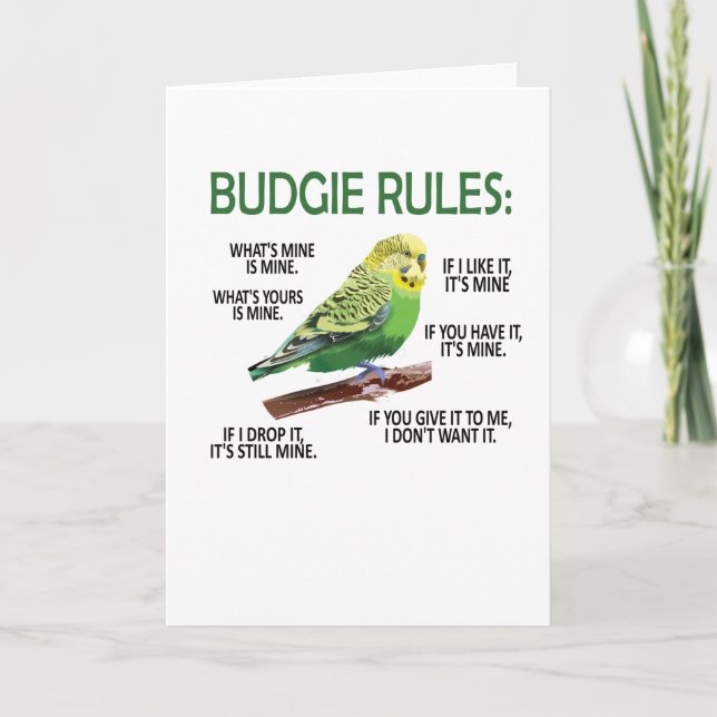 Budgie Owner Budgie Älskare Parakeet Bird Budgerig Kort (Framsida)