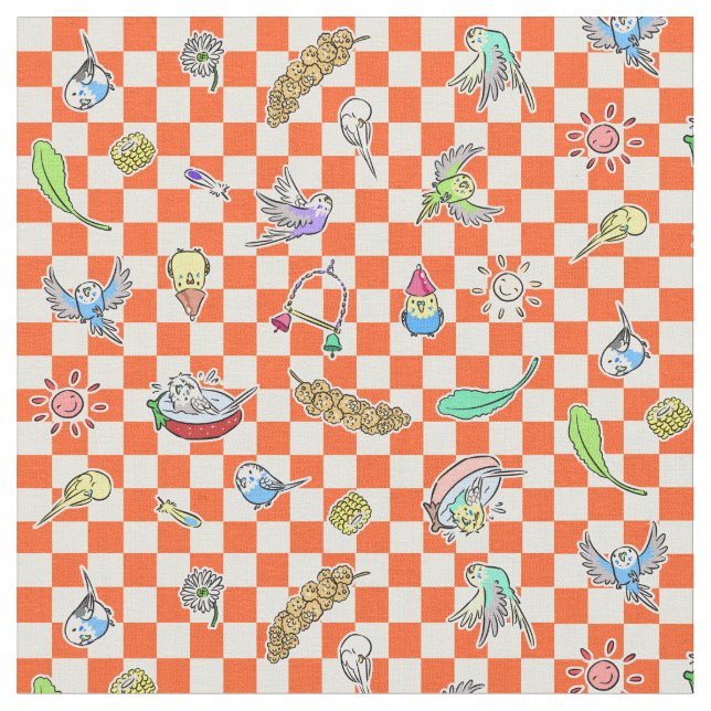 Budgie papegojamönster tyg (Närbild)