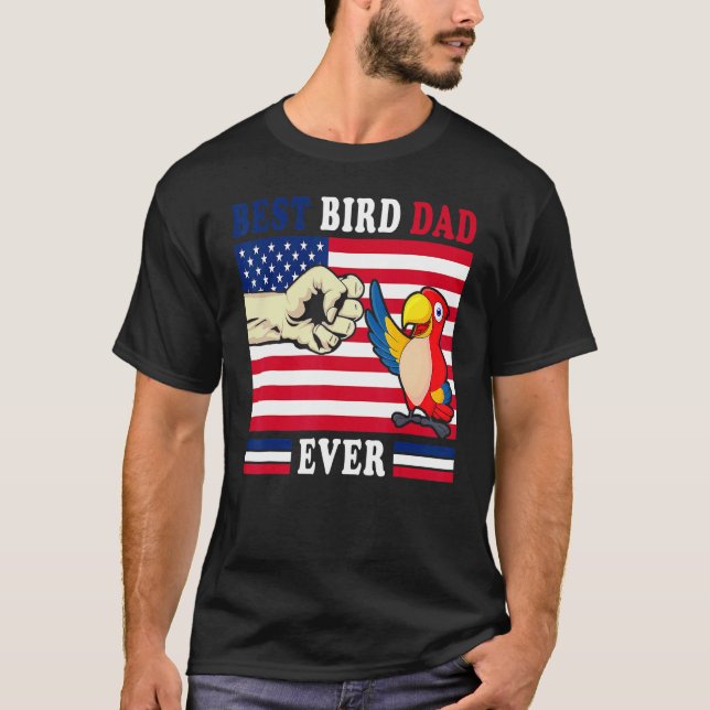Budgie Pappa Bird Far Animal Enthusiast Bird Guy T Shirt (Framsida)