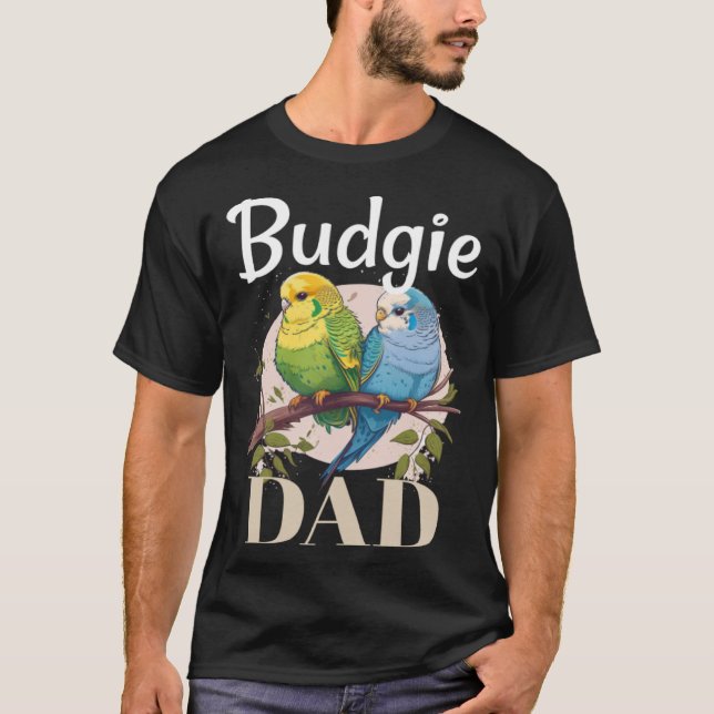 Budgie Pappa Budgerigar Parakeet Bird Pullover Hoo T Shirt (Framsida)