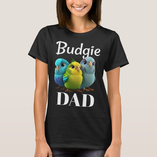 Budgie Pappa Budgerigar Parakeet Bird Pullover Hoo T Shirt (Framsida)