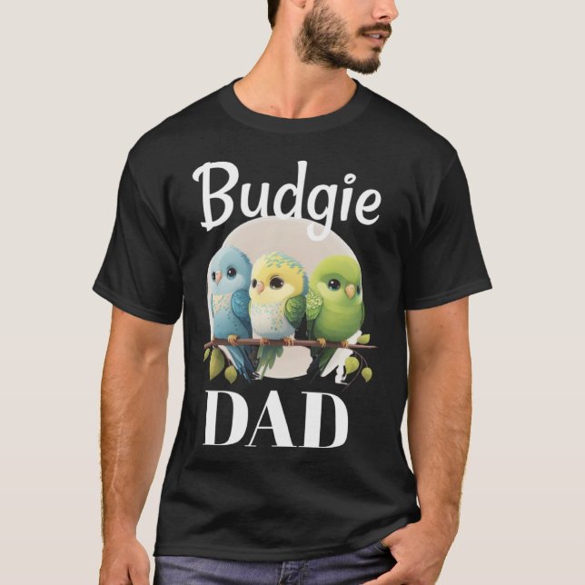 Budgie Pappa Budgerigar Parakeet Bird Pullover Hoo T Shirt (Framsida)