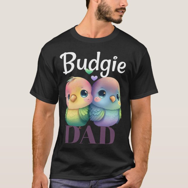 Budgie Pappa Budgerigar Parakeet Bird Pullover Hoo T Shirt (Framsida)