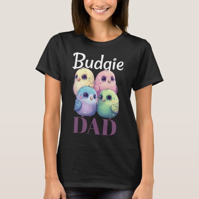 Budgie Pappa Budgerigar Parakeet Bird Pullover Hoo T Shirt (Framsida)