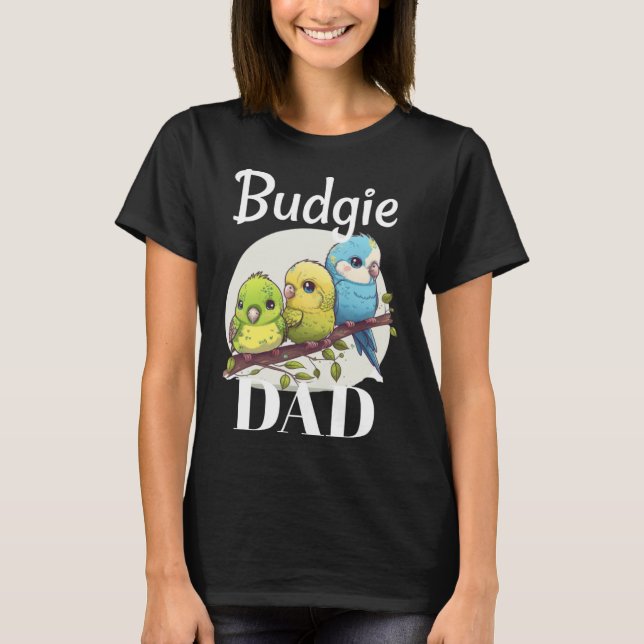 Budgie Pappa Budgerigar Parakeet Bird Pullover Hoo T Shirt (Framsida)