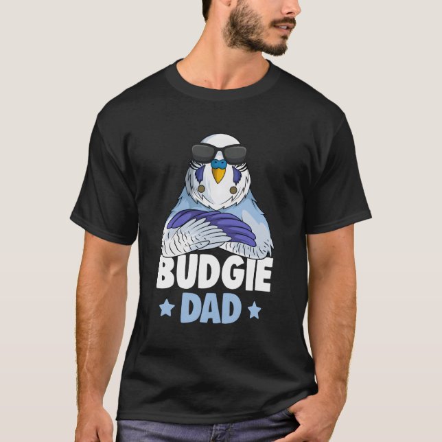 Budgie Pappa Budgerigar Parakeet T Shirt (Framsida)