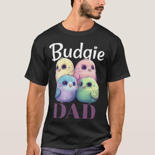 Budgie Pappa Undulat Liten papegoja Fågel T Shirt (Framsida)