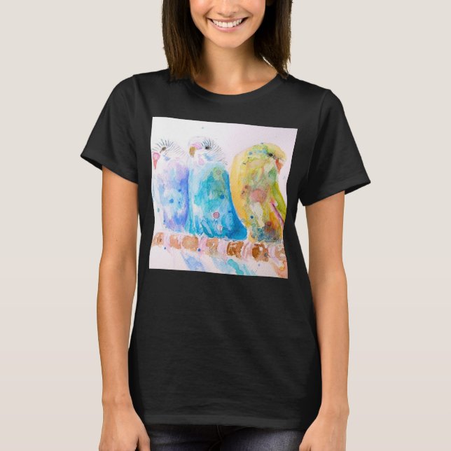 Budgie Parakeet Budgerigar Budgies Dam T Shirt (Framsida)