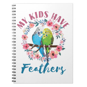 Budgie Parakeet Mamma mina barn har fjäder Anteckningsbok