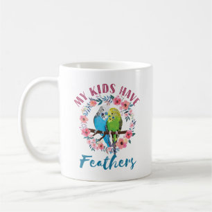 Budgie Parakeet Mamma mina barn har fjädrar Kaffemugg