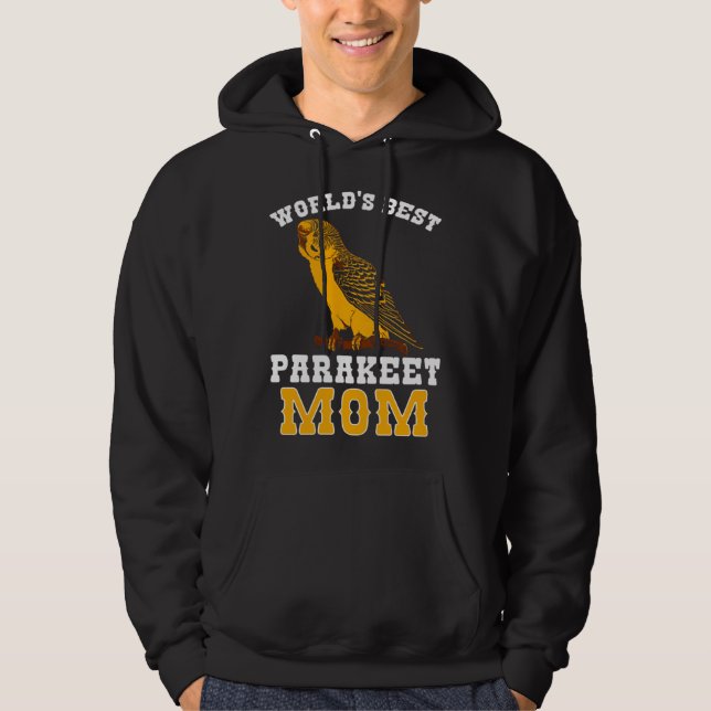 Budgie Parakeet Mom Budgerigar Hoodie (Framsida)