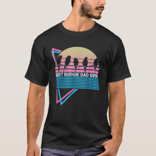 Budgie Parakeet Retro Best Budgie Pappa någonsin T Shirt