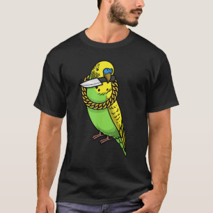 Budgie Parrot Budgerigar Bird med Knivar T Shirt