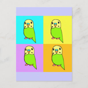 Budgie Pop Art Vykort
