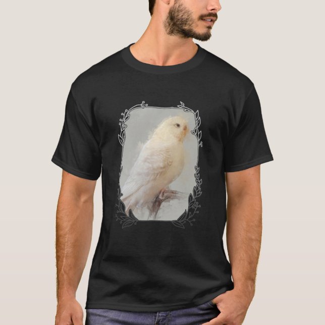 Budgie Portrait 21 Animal Bird Wildlife Illustrati T Shirt (Framsida)
