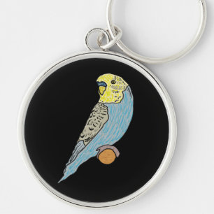 Budgie Rund Silverfärgad Nyckelring