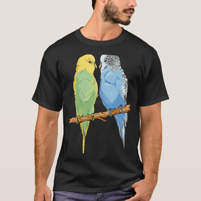 Budgie Sitta Birds Budgerigar Parakeet Owner T Shirt (Framsida)
