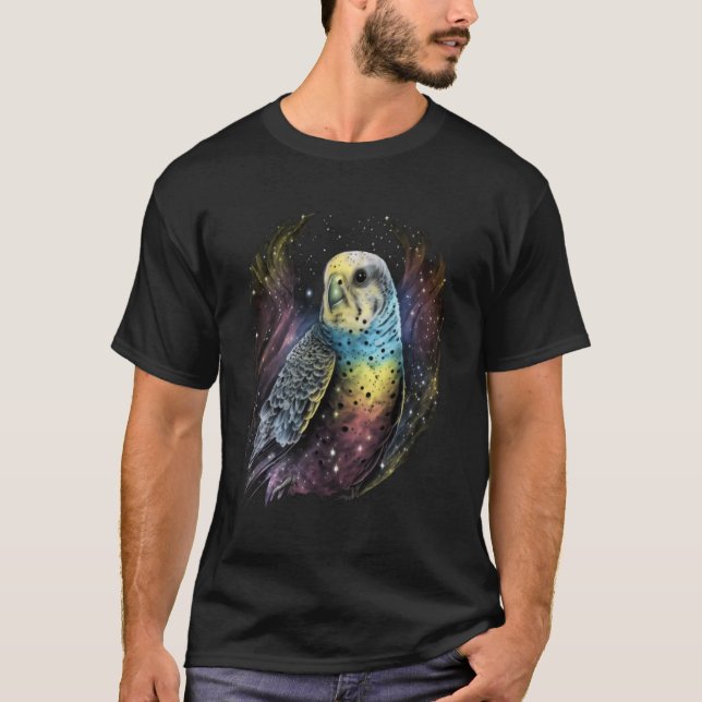 Budgie Space Budgerigar Parakeet Bird 2 T Shirt (Framsida)