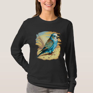 Budgie Undulat Fågel Ocean Strand Sommar T Shirt