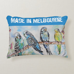 Budgie Undulat Fågel Tillverkad I Melbourne Fåglar Prydnadskudde