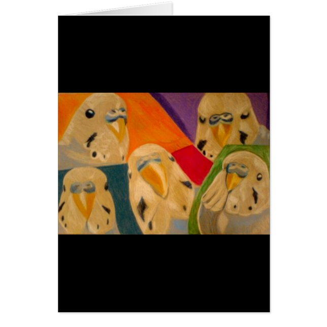 Budgie undulat hälsningskort (Framsidan)