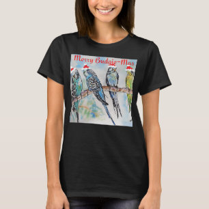 Budgie Undulat Vuxna Kvinnors Roligt Jul T Shirt