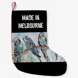 Budgie Undulatfågel Fågel Tillverkad I Melbourne F Liten Julstrumpa