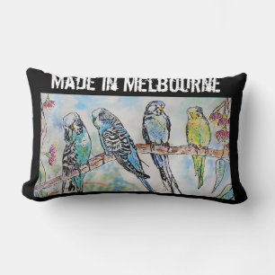 Budgie Undulatfågel Fågel Tillverkad I Melbourne F Lumbarkudde
