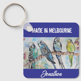 Budgie Undulatfågel Fågel Tillverkad I Melbourne F Nyckelring