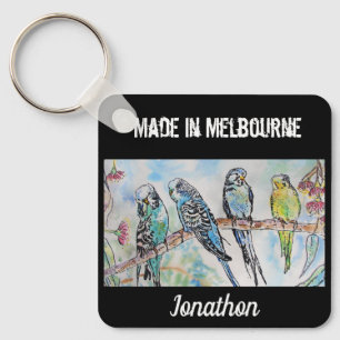 Budgie Undulatfågel Fågel Tillverkad I Melbourne F Nyckelring