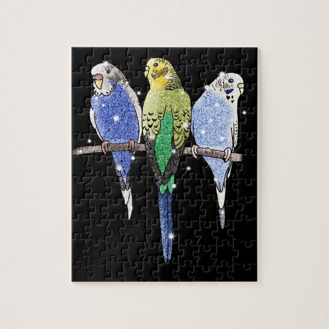 Budgie undulatglitter pussel (Vertikal)