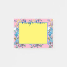 Budgie Watercolor Art Kvinnans Namn Post It Anteck