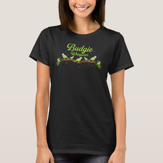 Budgie Whisperer Cute Budgerigar Bird Owner T Shirt (Framsida)