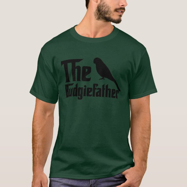 Budgieftern Parrot Bird Pappa Budgerigar Budgie T Shirt (Framsida)